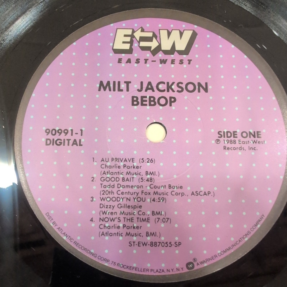 Milt Jackson Bebop Vinyl LP 1988 East-West Records 90991-1 Jazz Digital Recordin - Picture 4 of 6